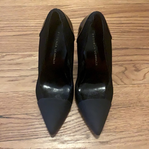 Proenza Schouler two tone black pumps with silver heel.  Worn once size 36 - Picture 2 of 5